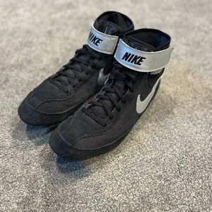 Nike Black/Silver SpeedSweep VII Lace Up Wrestling Shoes